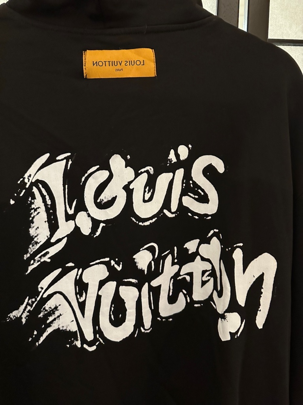 Louis Vuitton Black Hoodie with White Brush Graphic - Picture 3 of 3